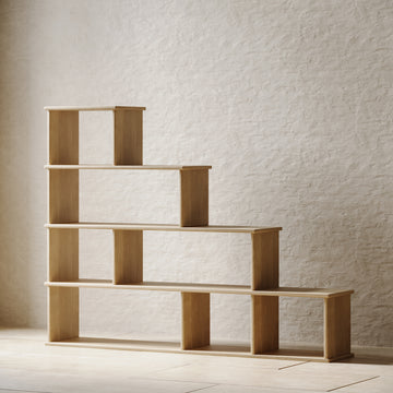 Step bookshelf in solid wood