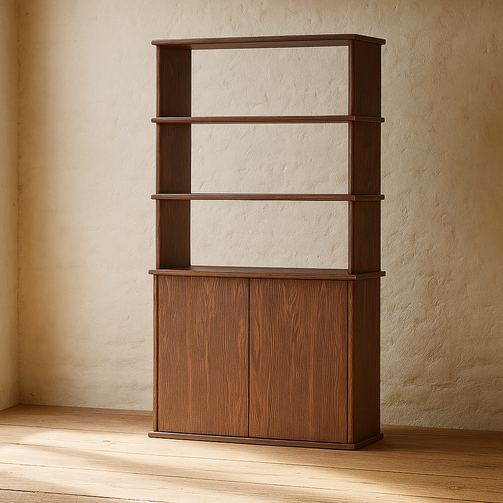 Cabinet bookcase in walnut