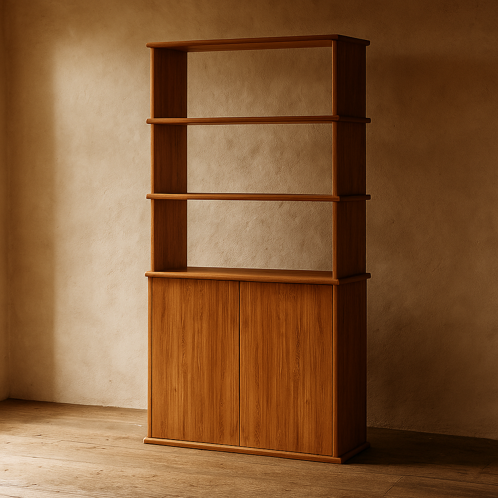 Cabinet bookshelf in solid wood