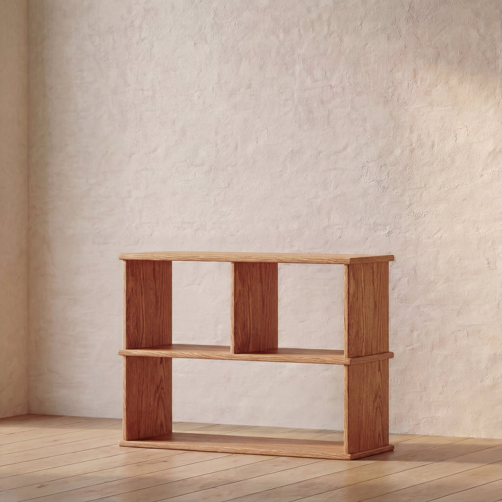 console bookcase in solid wood