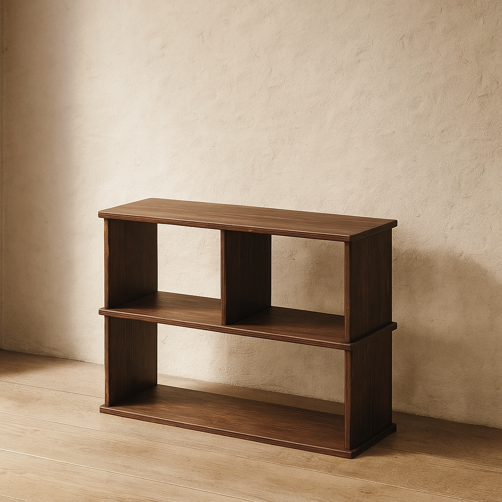 Console bookshelf in walnut