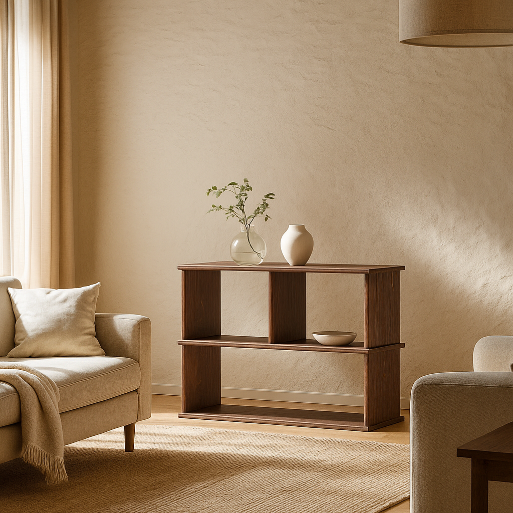 Console bookshelf in wood