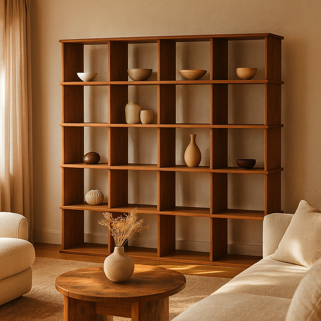 Cube bookcase in solid wood