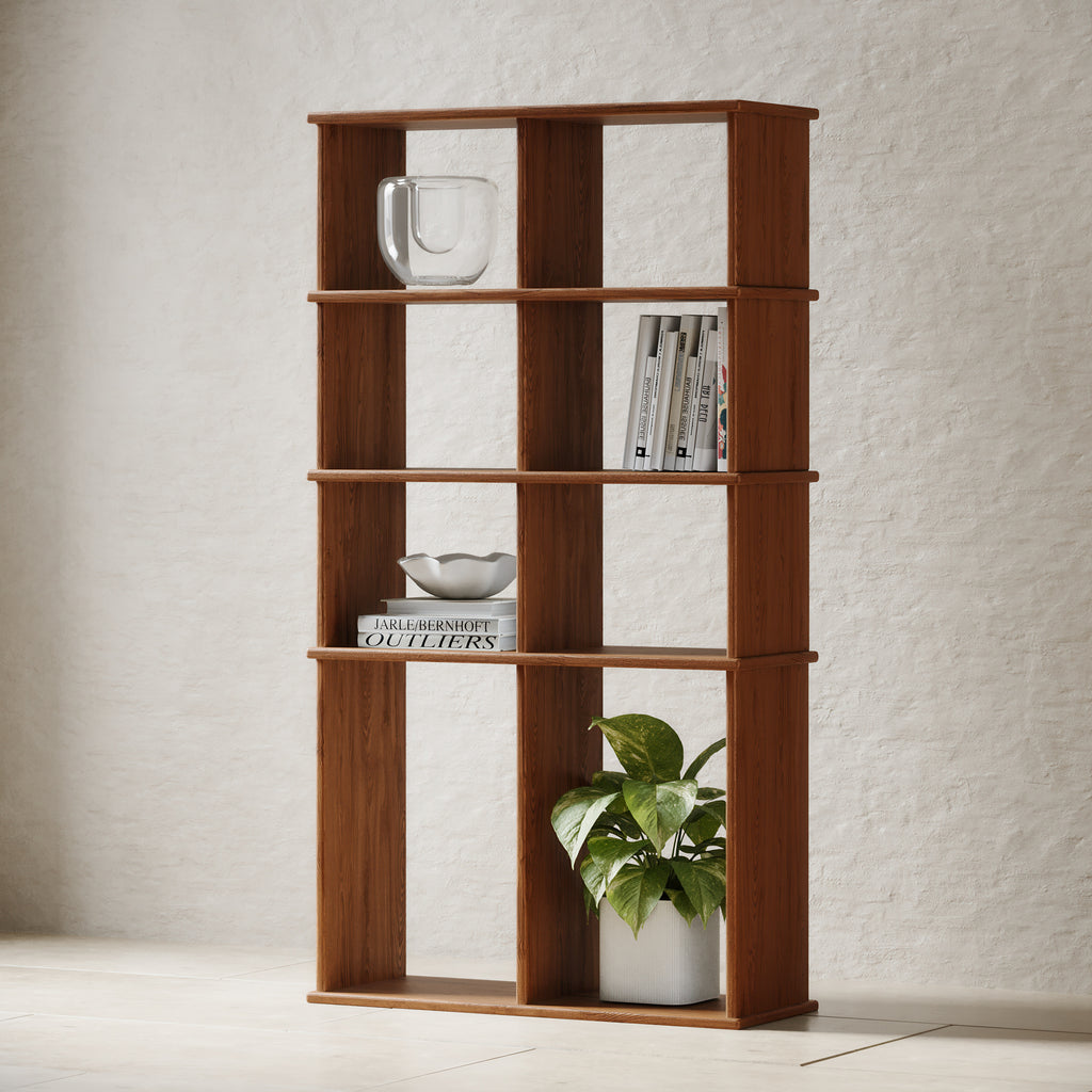 Etagere bookshelf in red oak