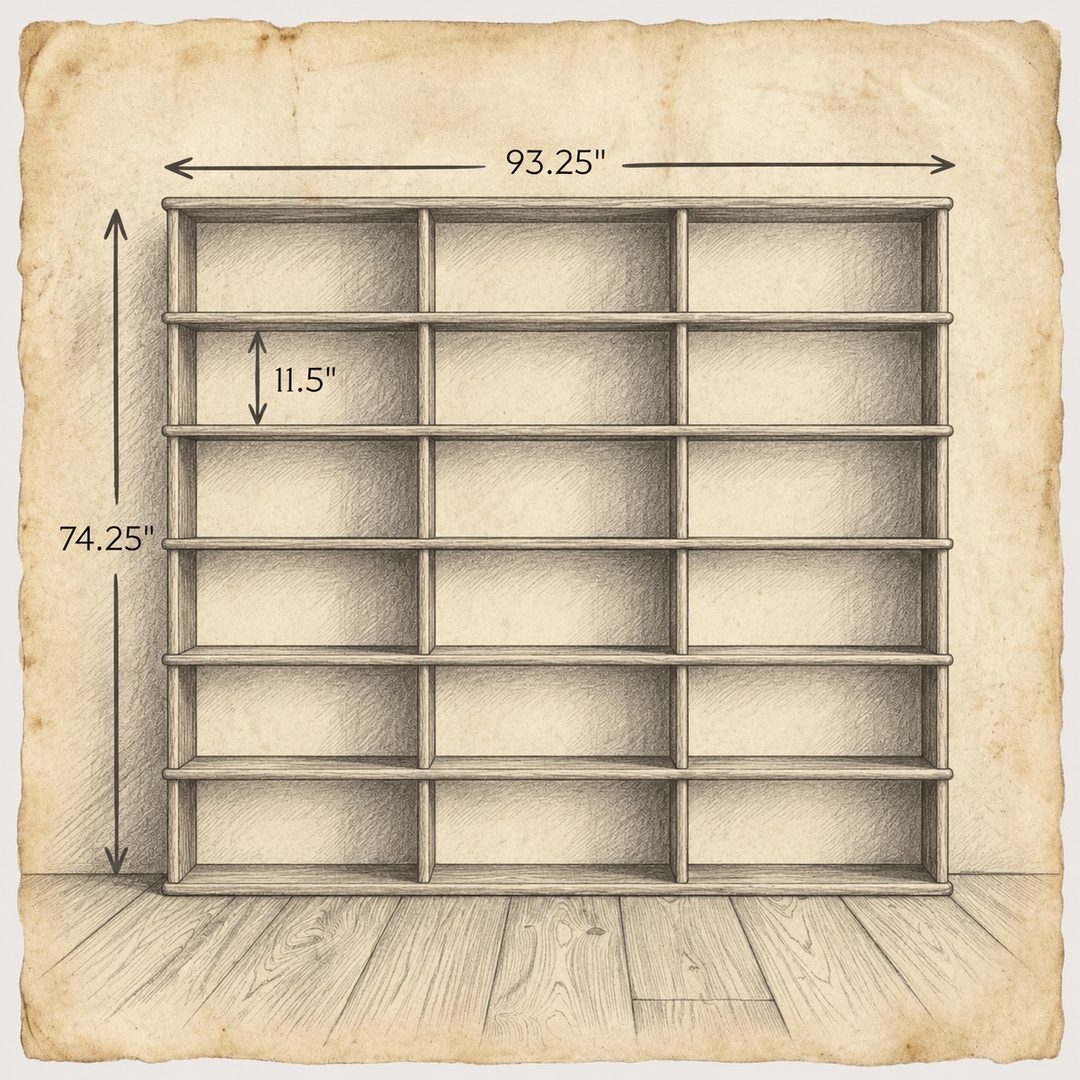 Full wall bookcase — dimensions