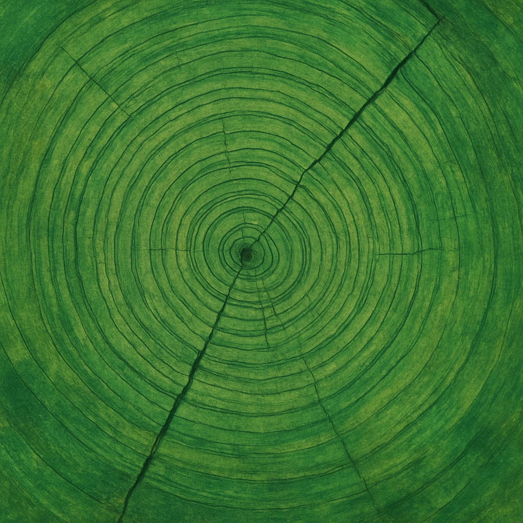 Green tree growth rings