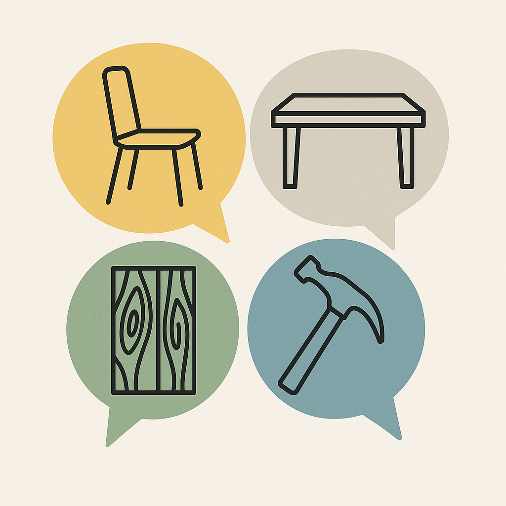 Icons for a furniture glossary