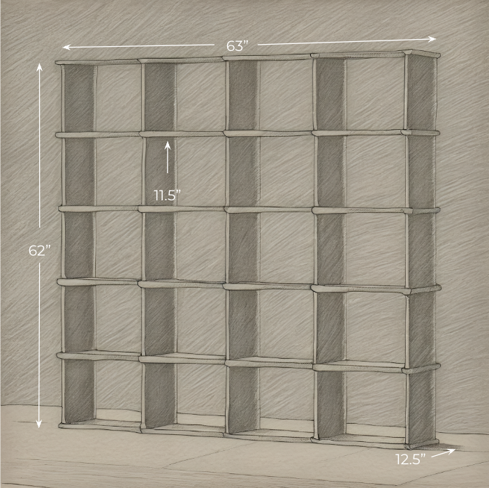 Sketch of a large cube bookshelf