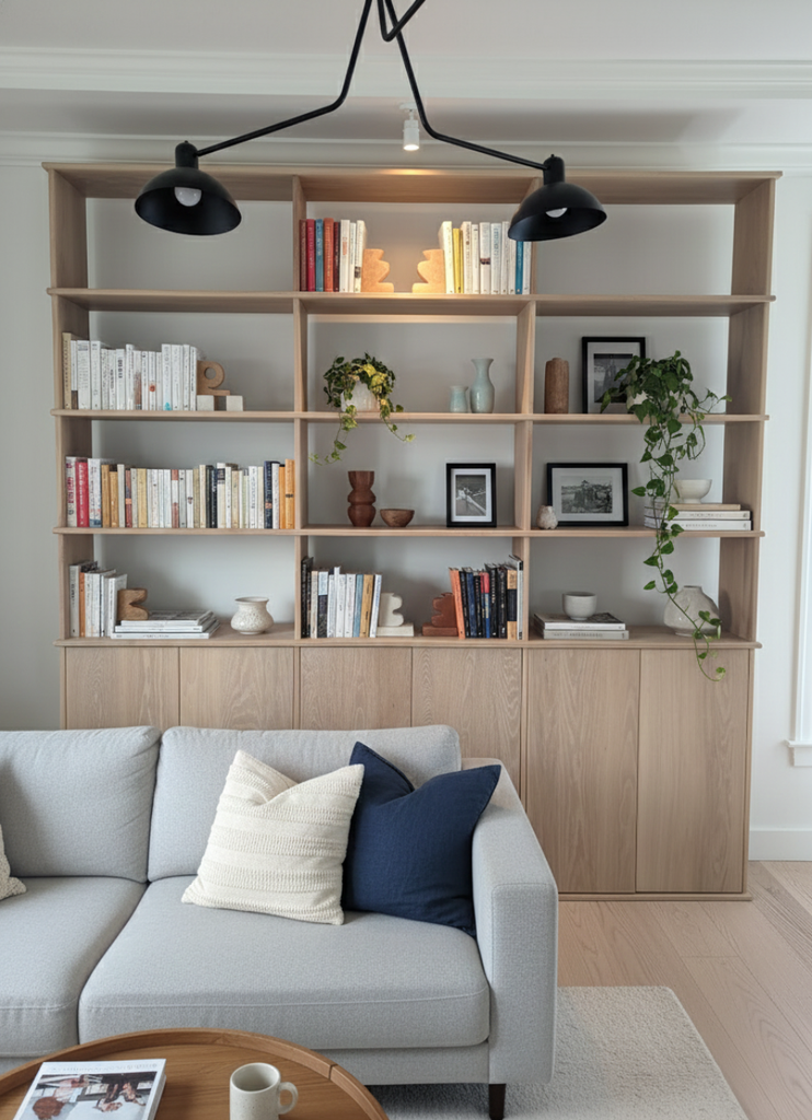 large white oak cabinet bookcase