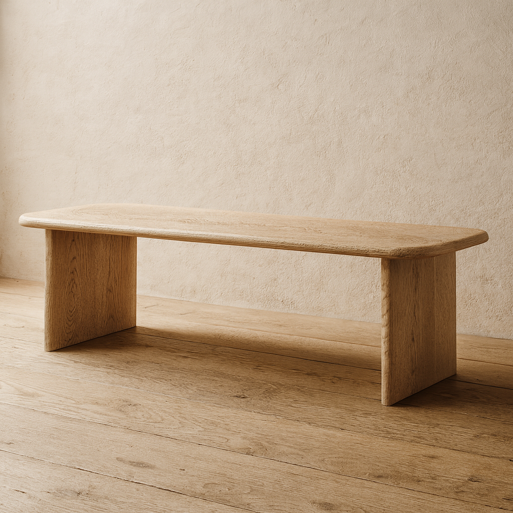 long white oak coffee table