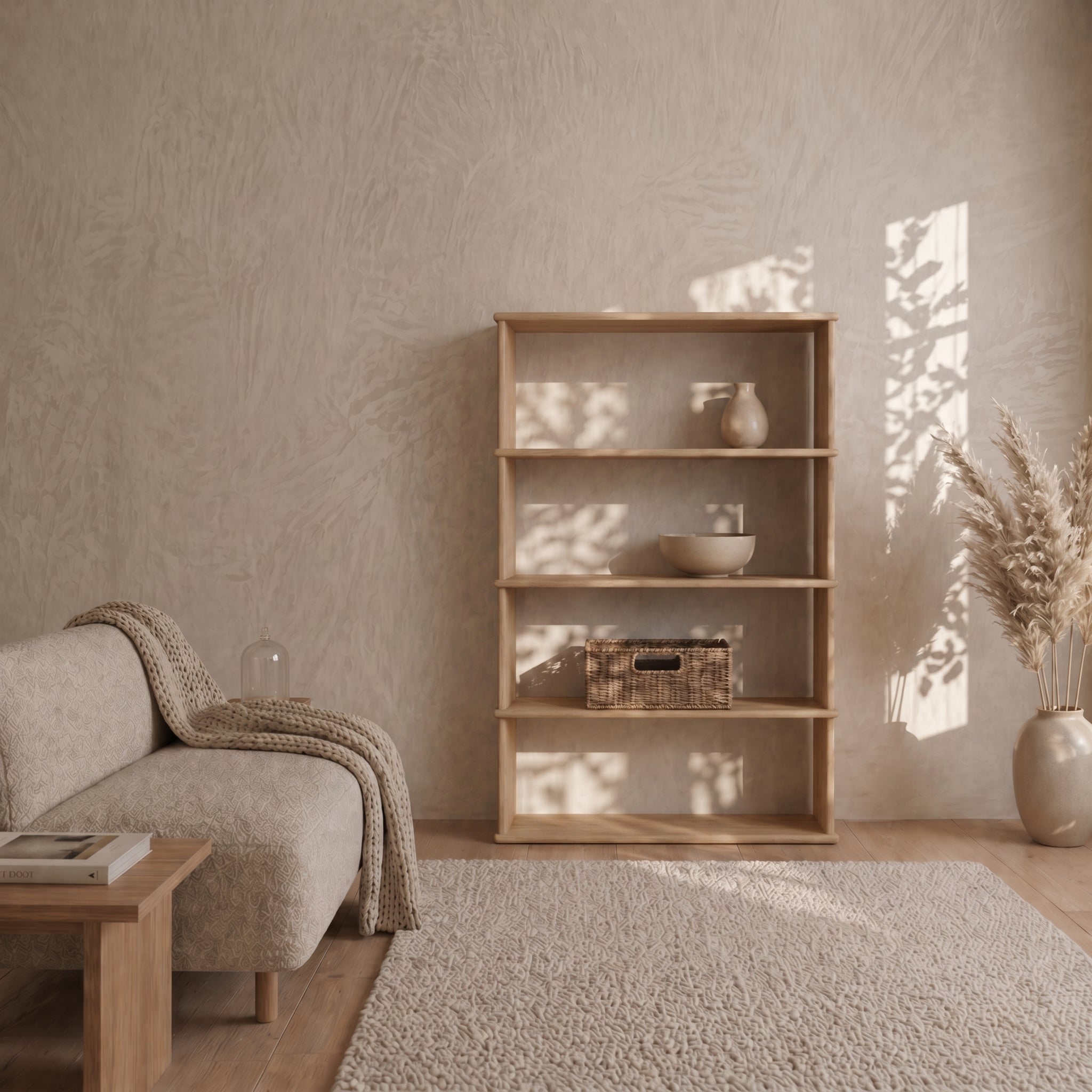 minimalist 4 row bookcase