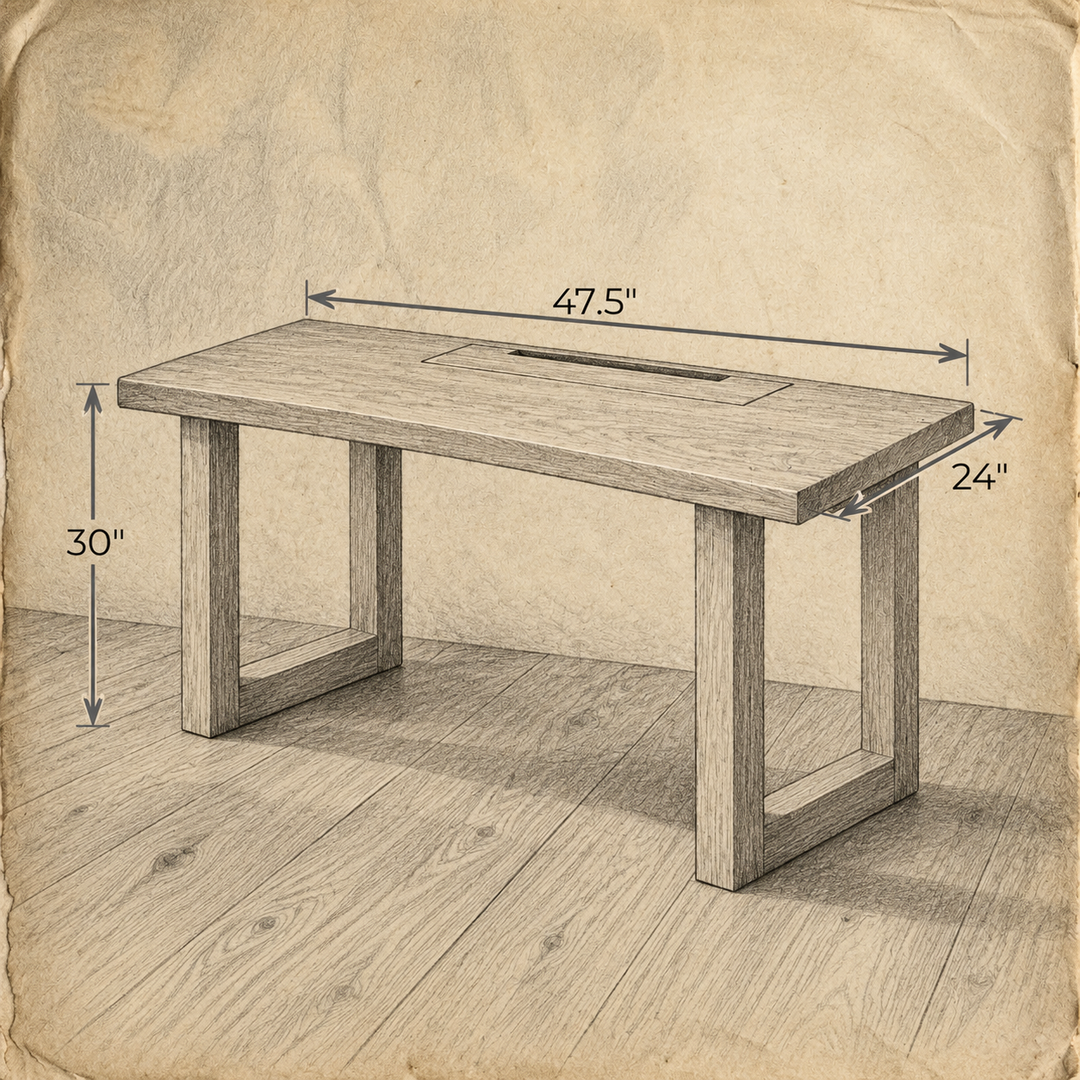 Minimalist office desk — dimensions