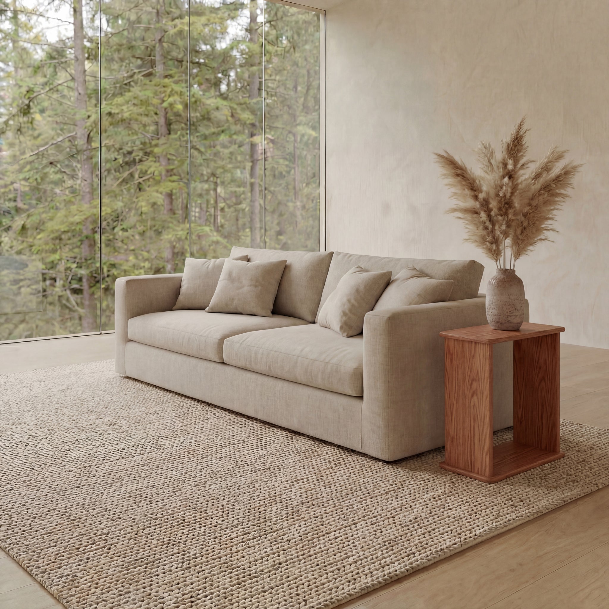 minimalist solid wood side table