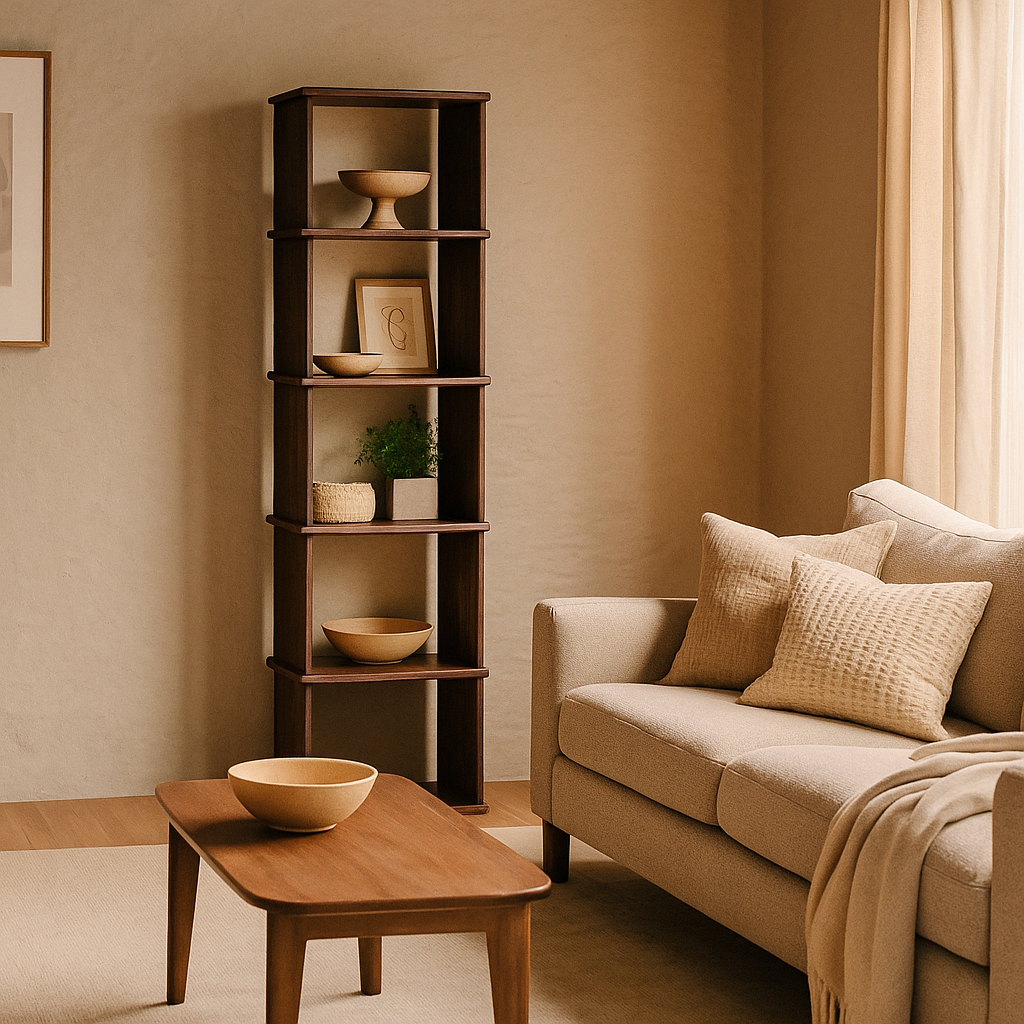 Minimalist walnut bookcase