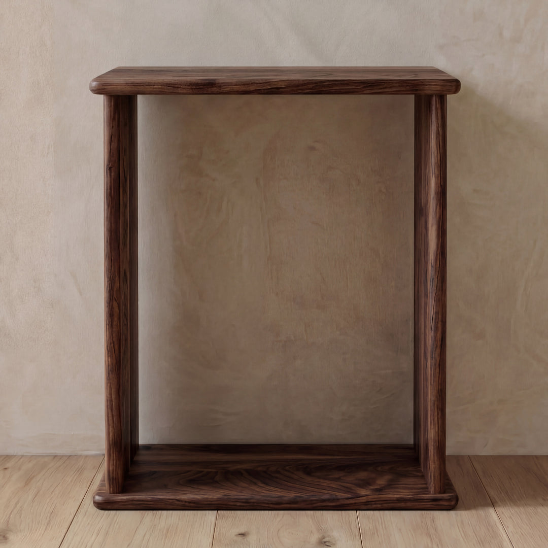 minimalist walnut side table