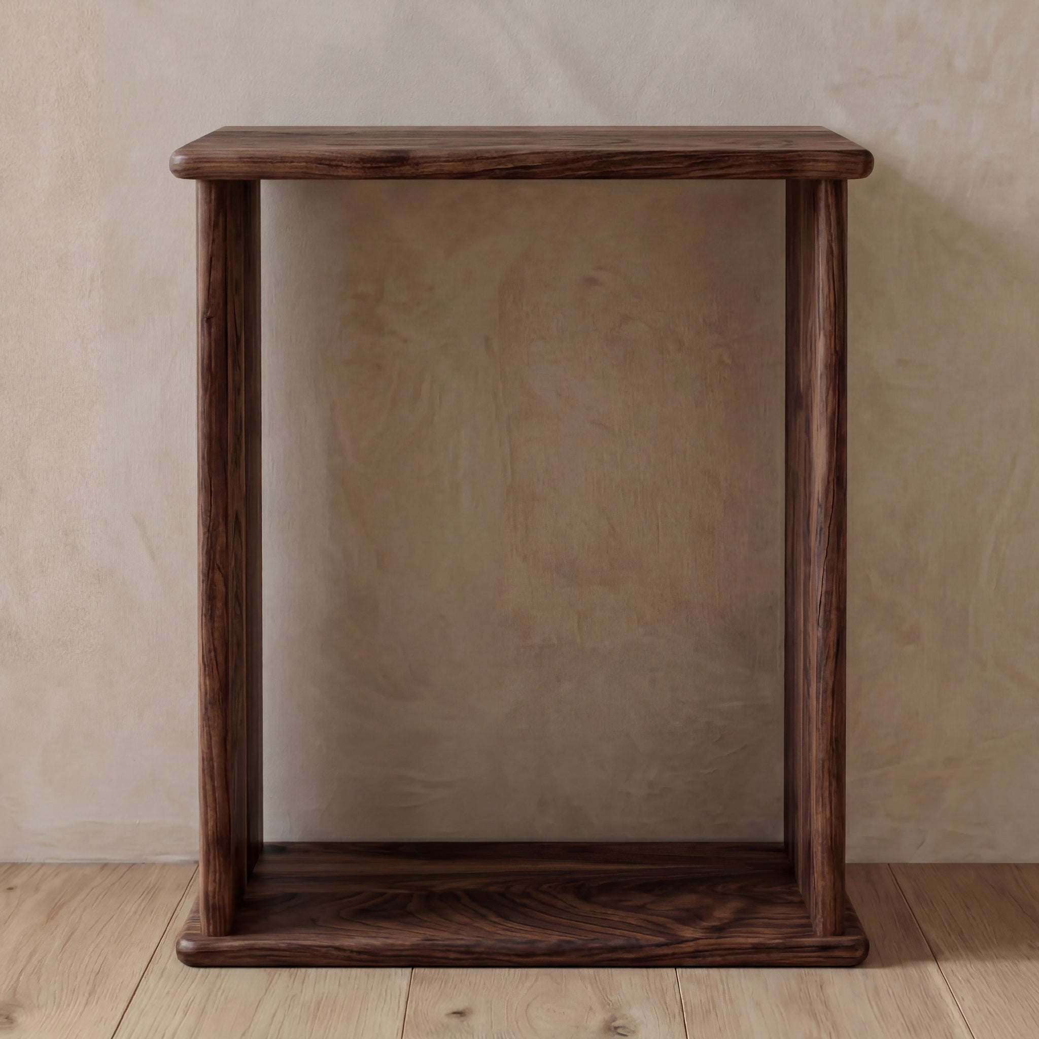 minimalist walnut side table