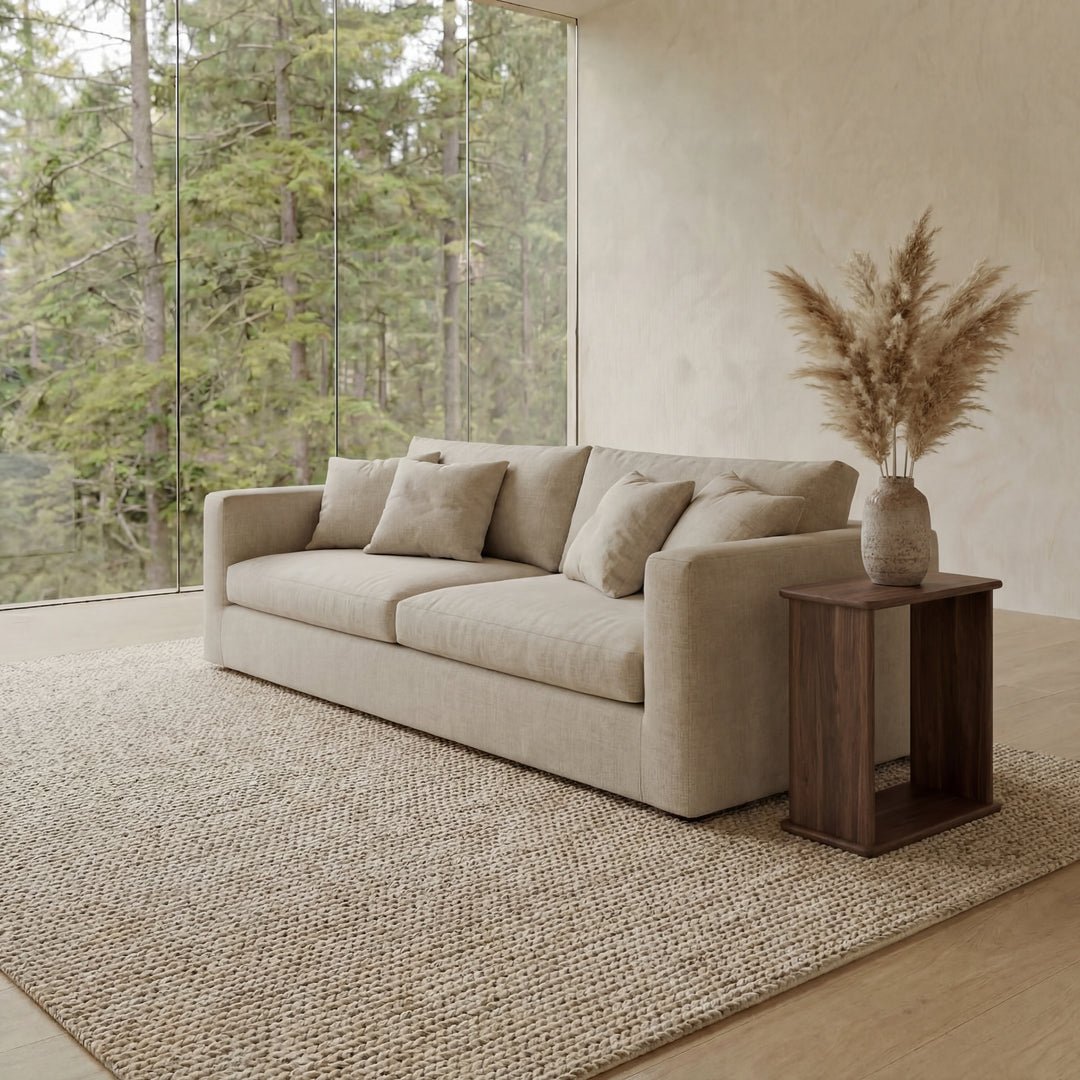 minimalist walnut side table