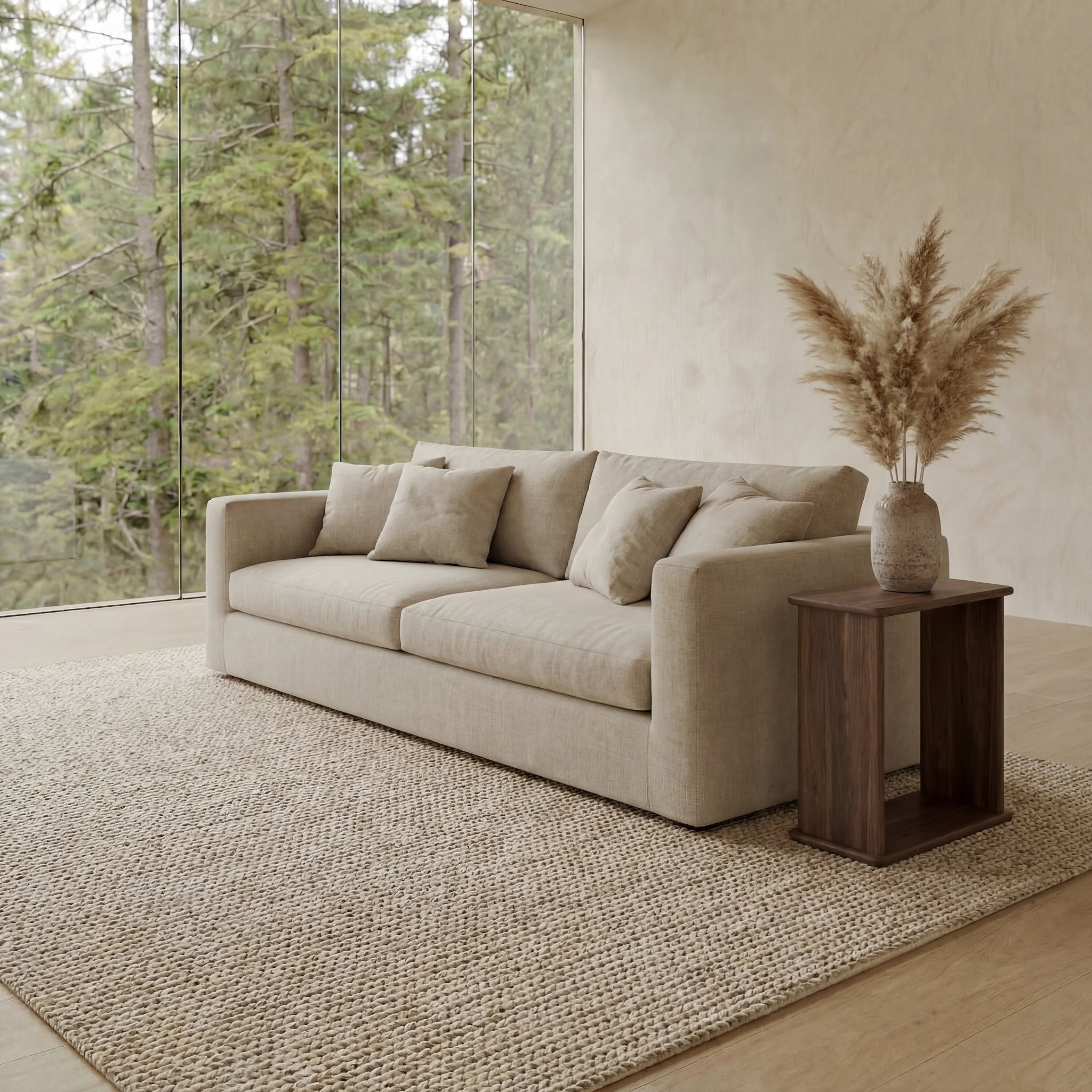 minimalist walnut side table