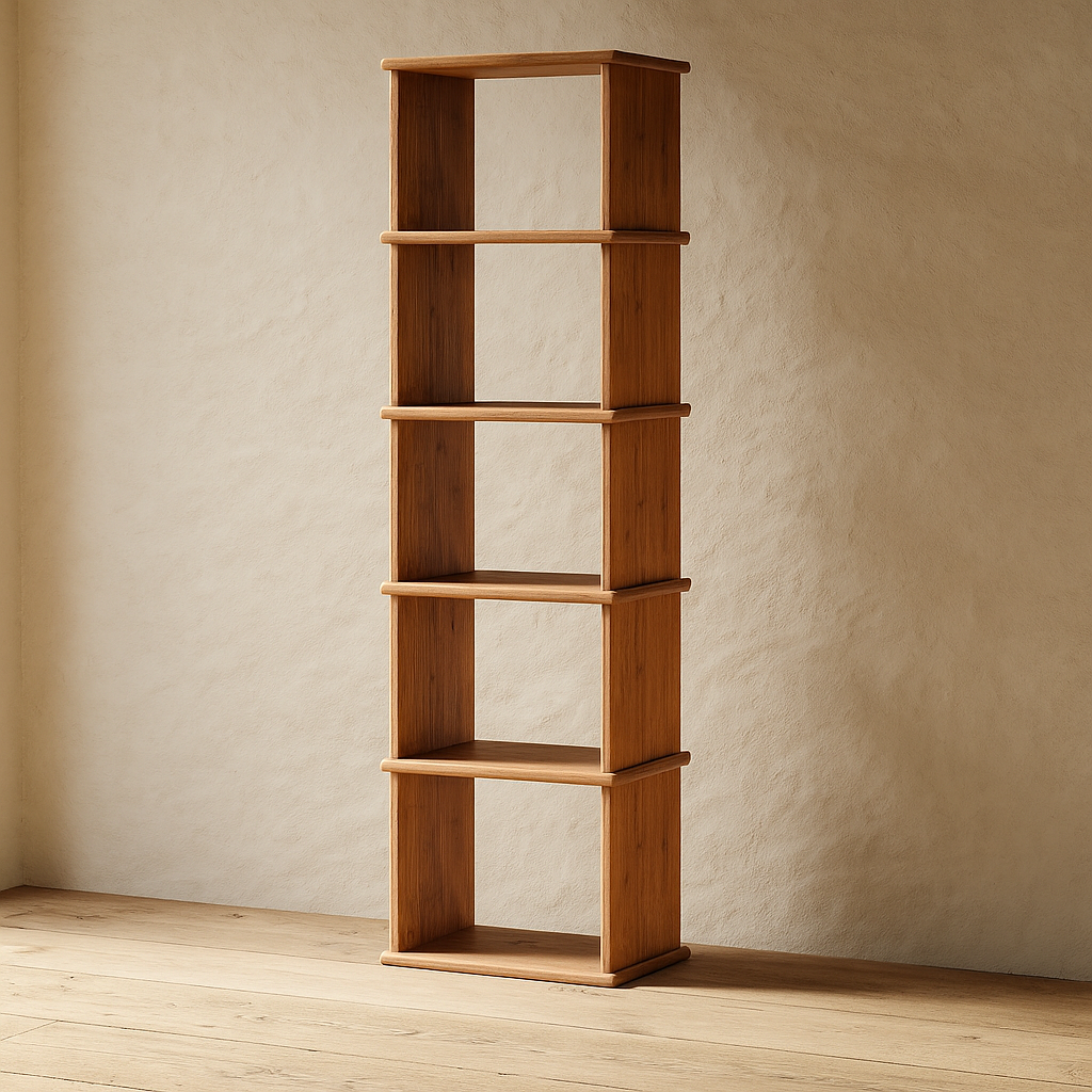 Narrow oak bookcase