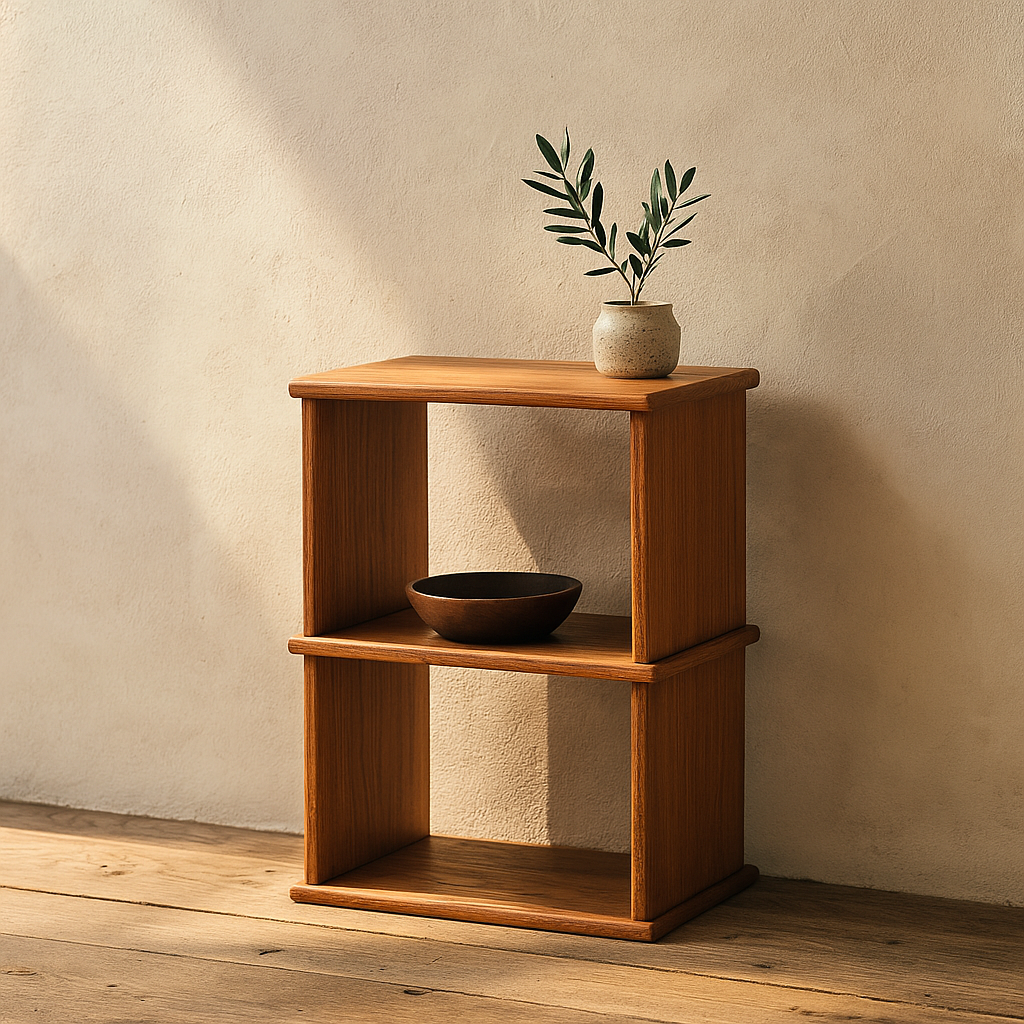 Nightstand bookcase in red oak