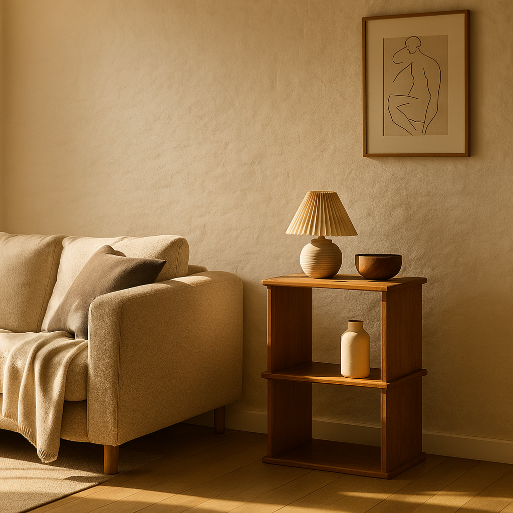 Nightstand bookcase in solid wood