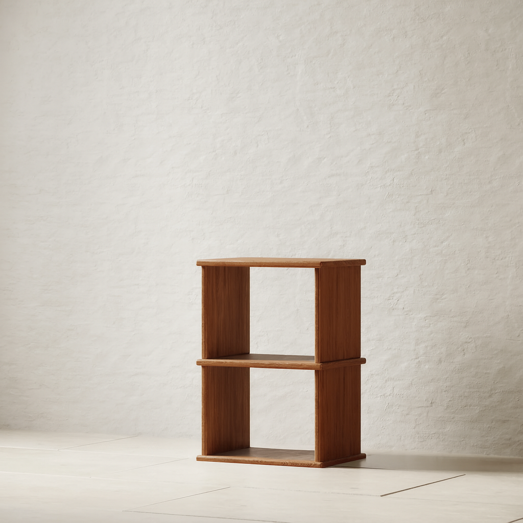 Nightstand bookshelf in red oak
