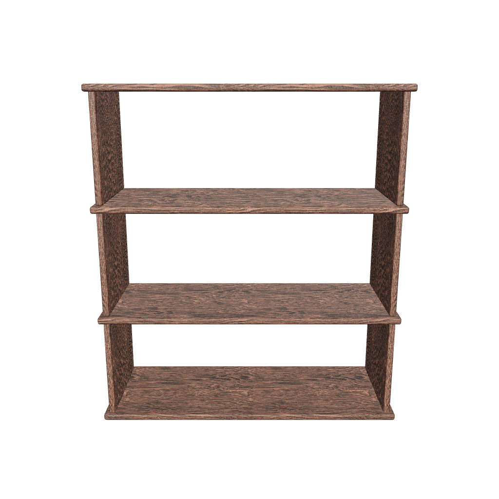 3 row bookshelf in walnut