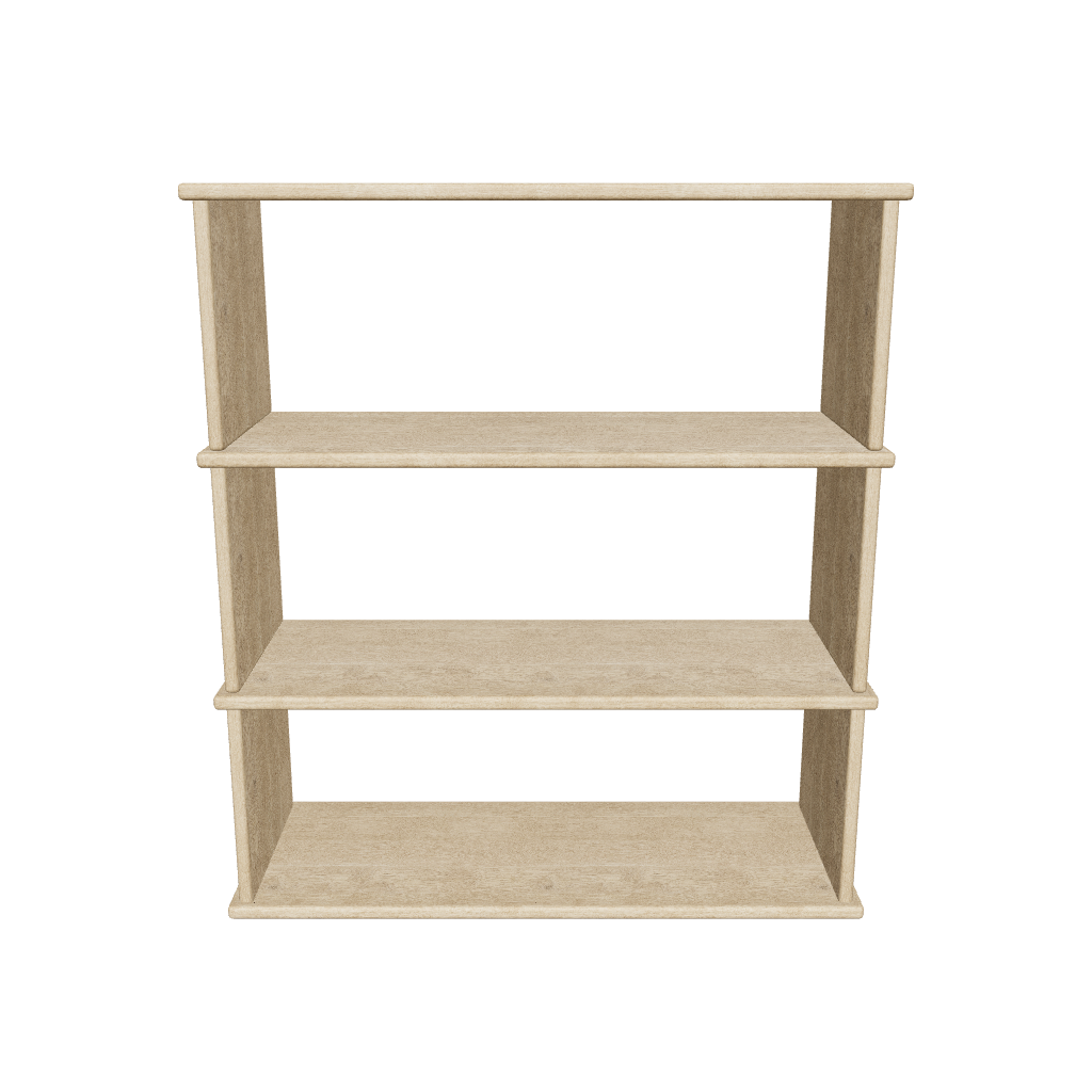 3 row bookshelf in white oak