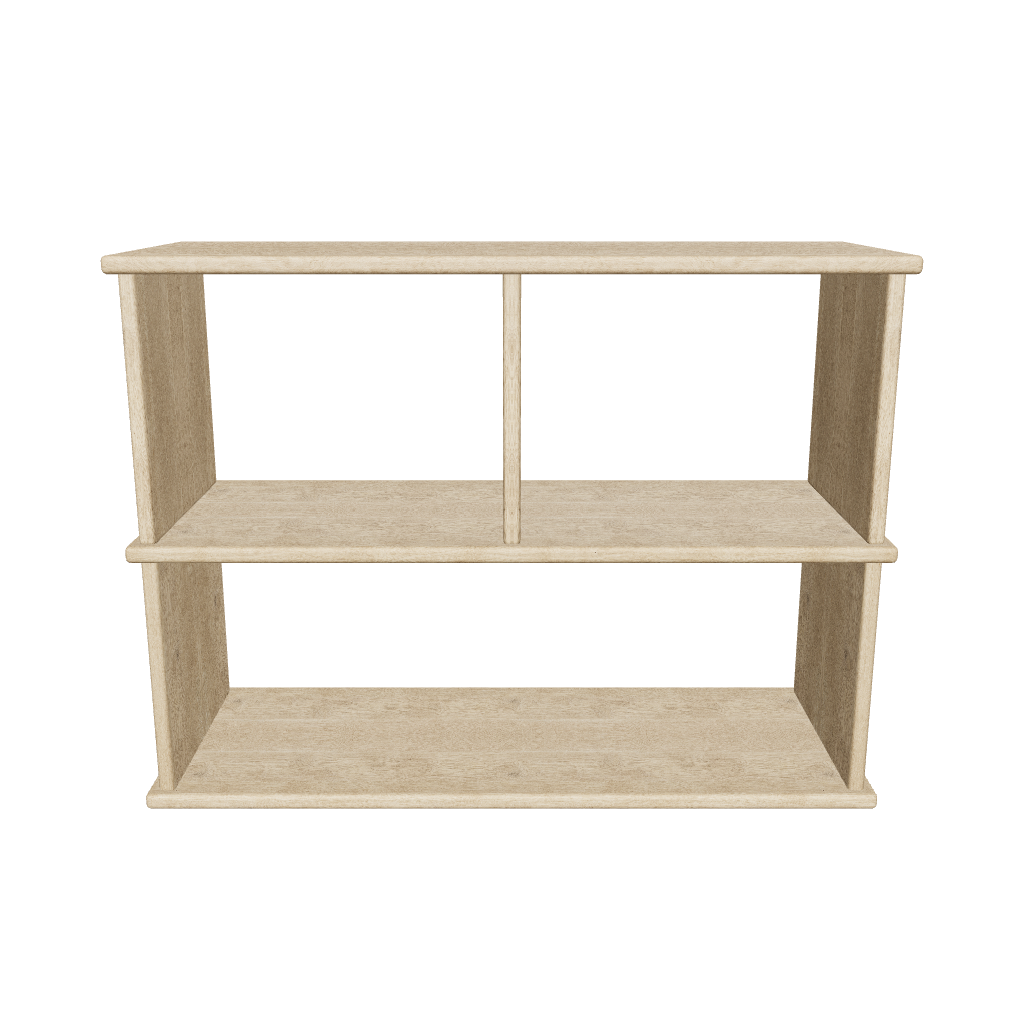 Console bookcase in white oak