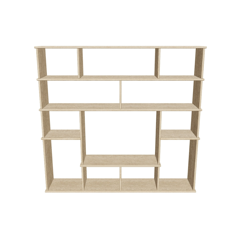 Large Geometric Bookshelf in White Oak