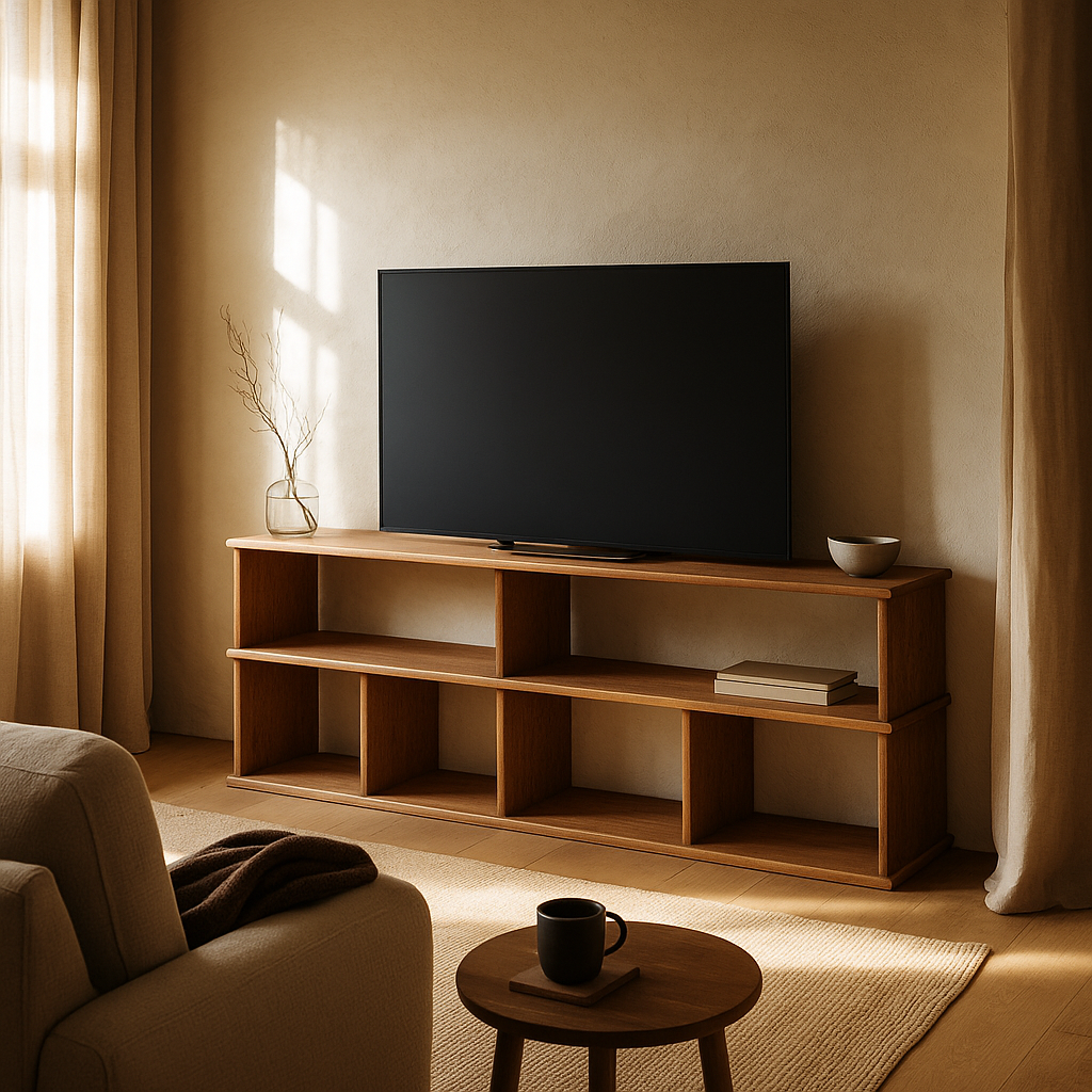 65 inch red oak tv stand