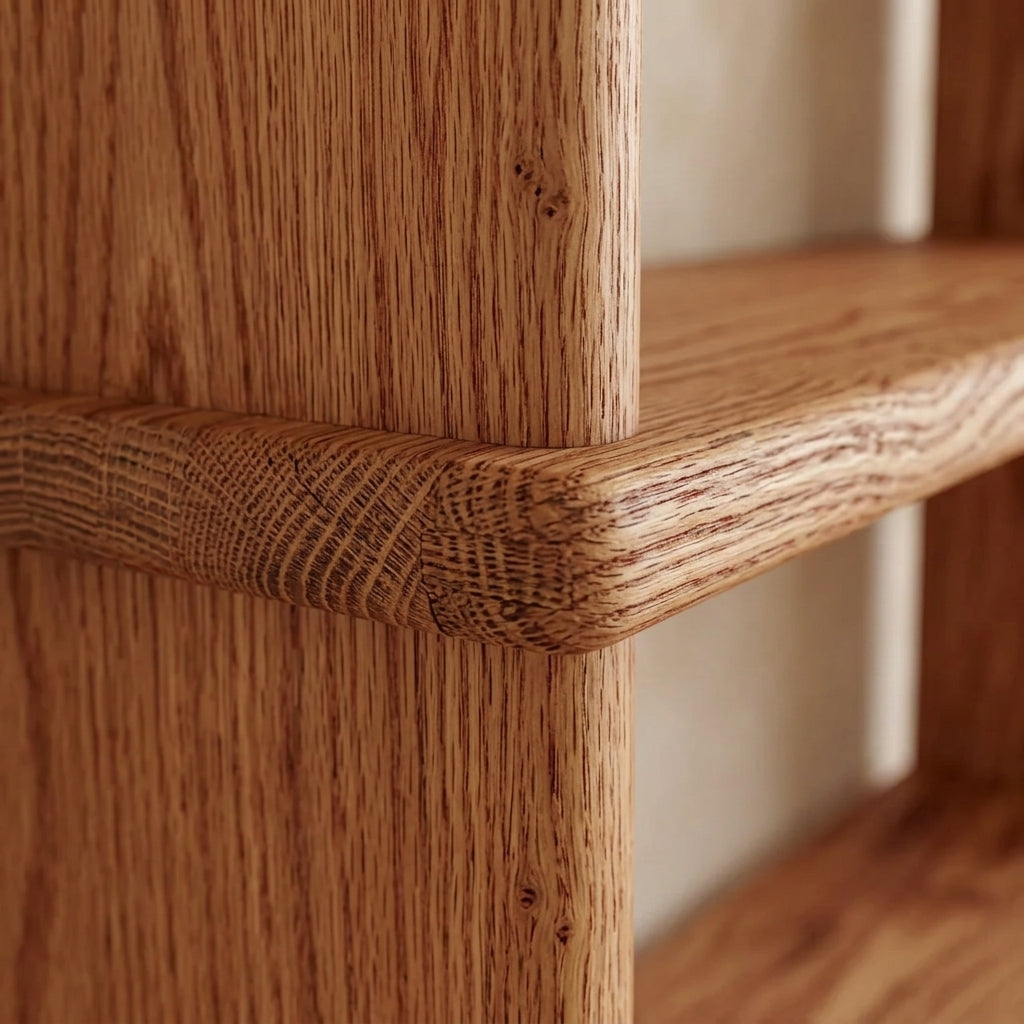 Red oak bookcase edge detailing