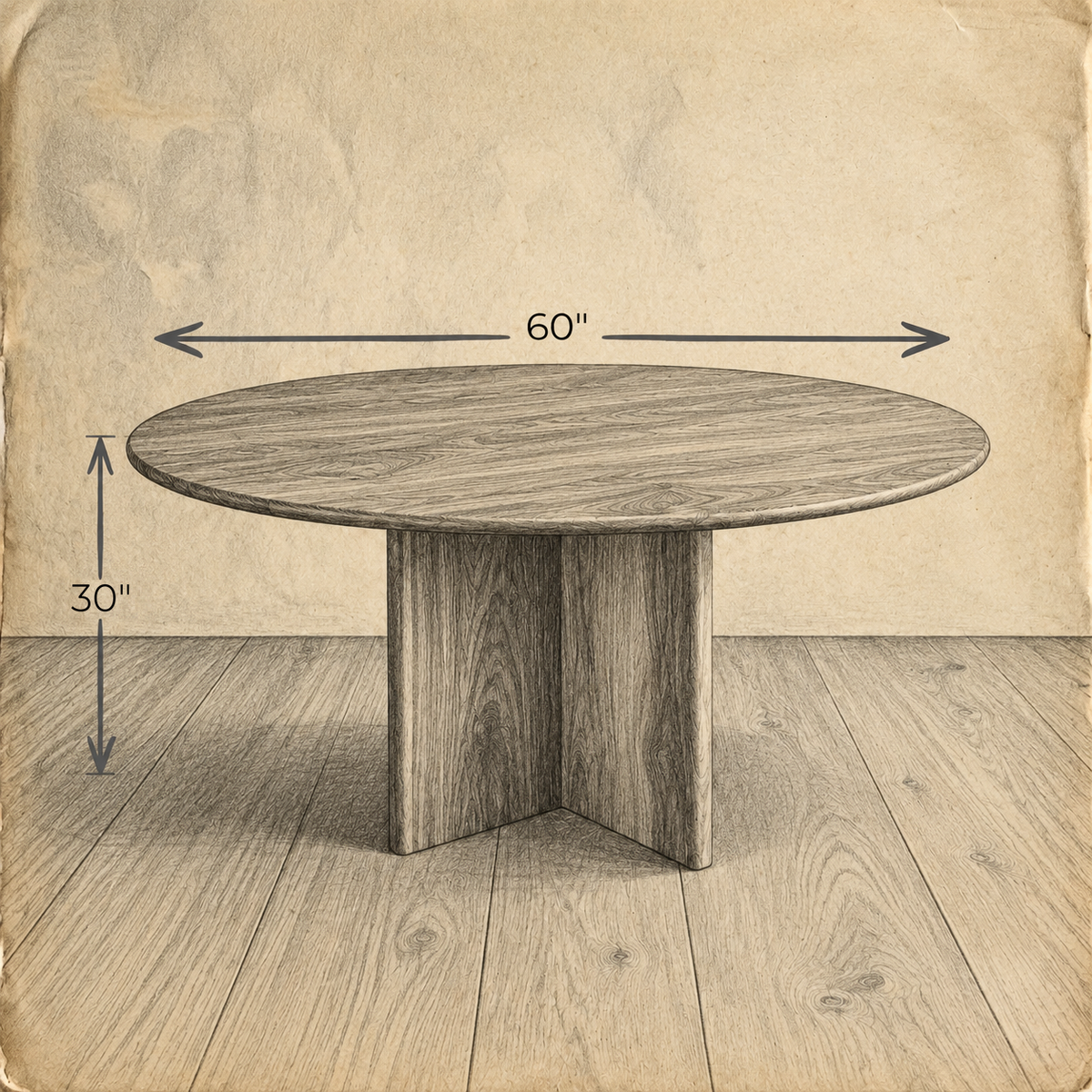 Round dining table — dimensions