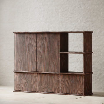 Sideboard cabinet in solid wood (walnut)