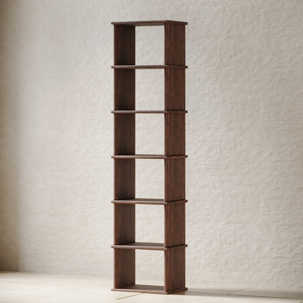 Skinny bookcase in solid wood
