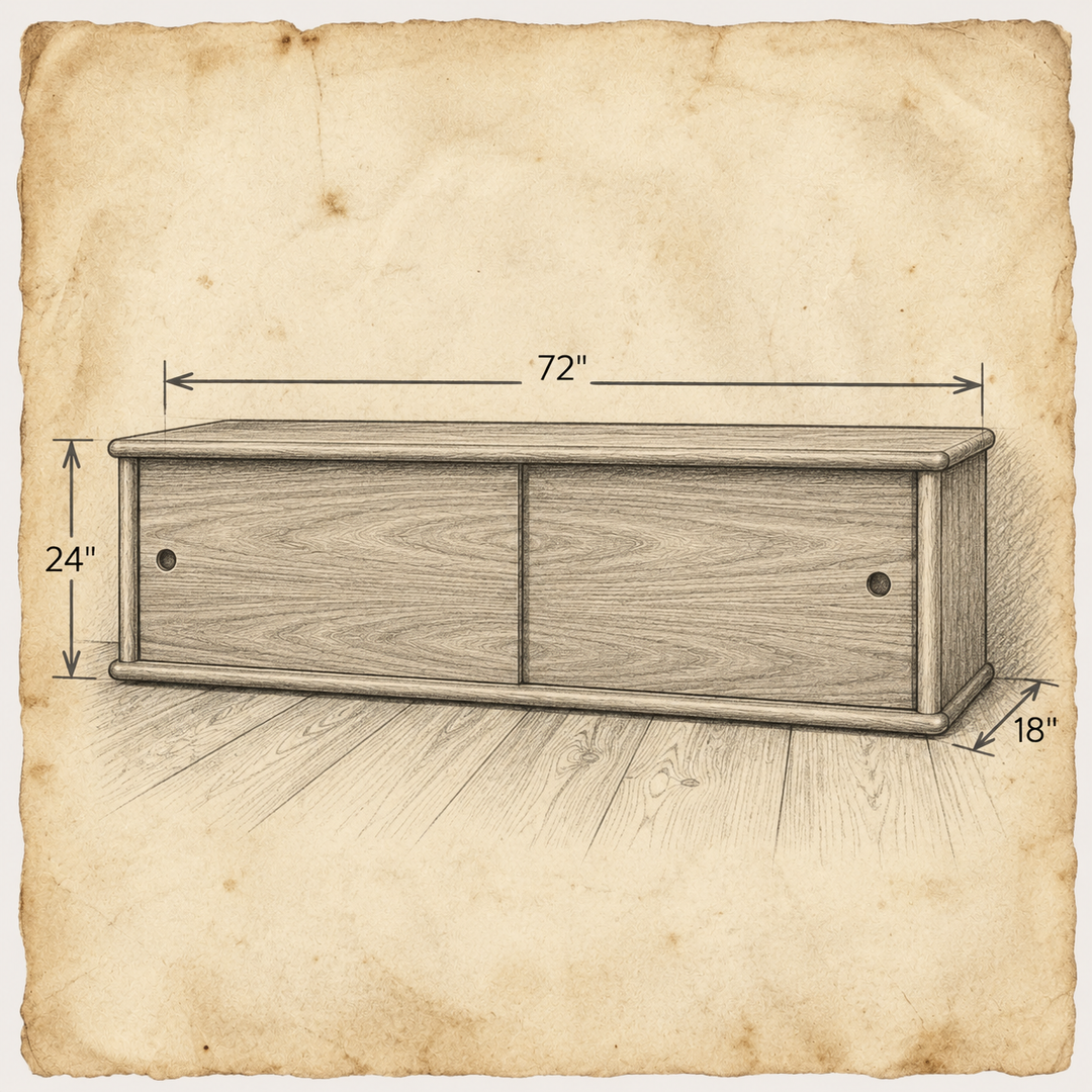 Sliding door media unit — dimensions