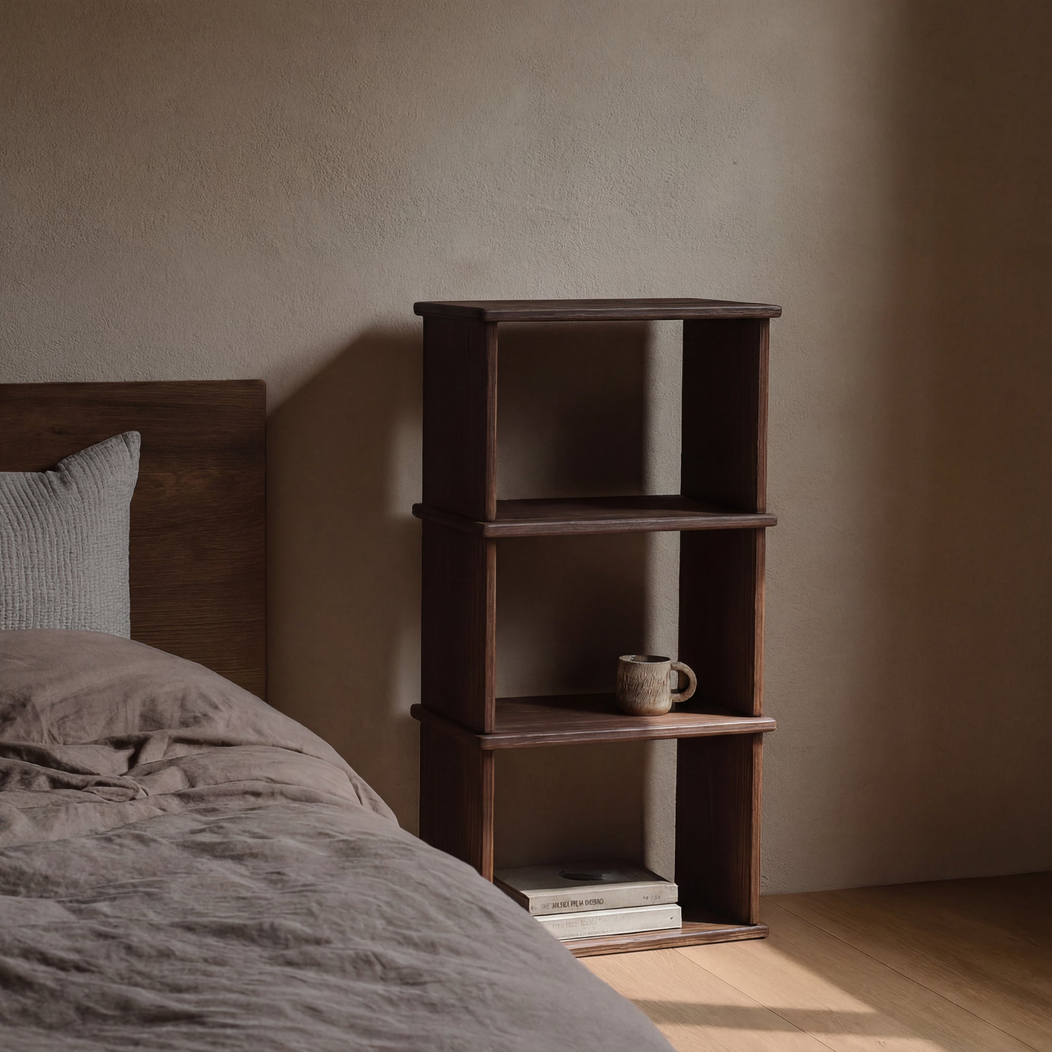 small bookcase in walnut