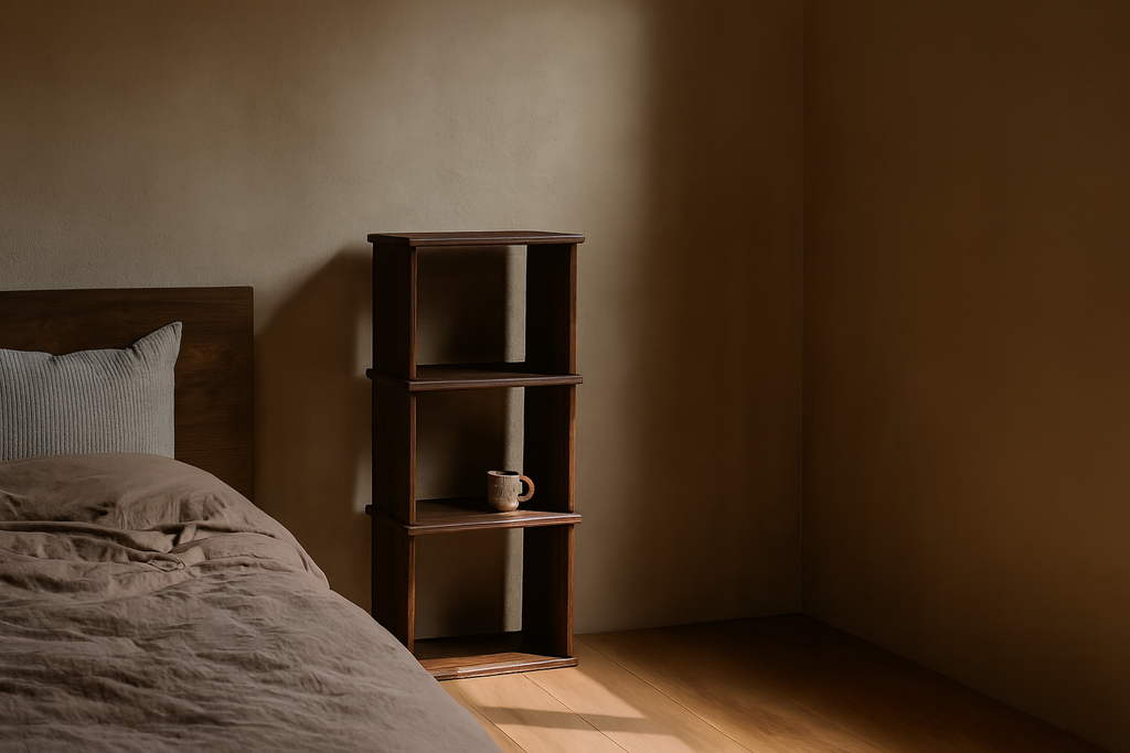 A small bookcase in solid walnut