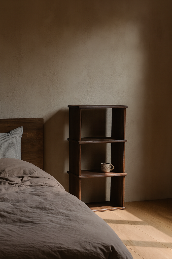 small solid walnut bookcase