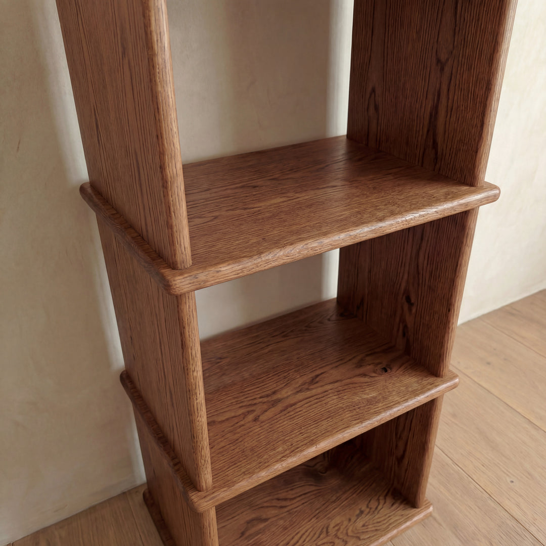 small solid wood bookcase details