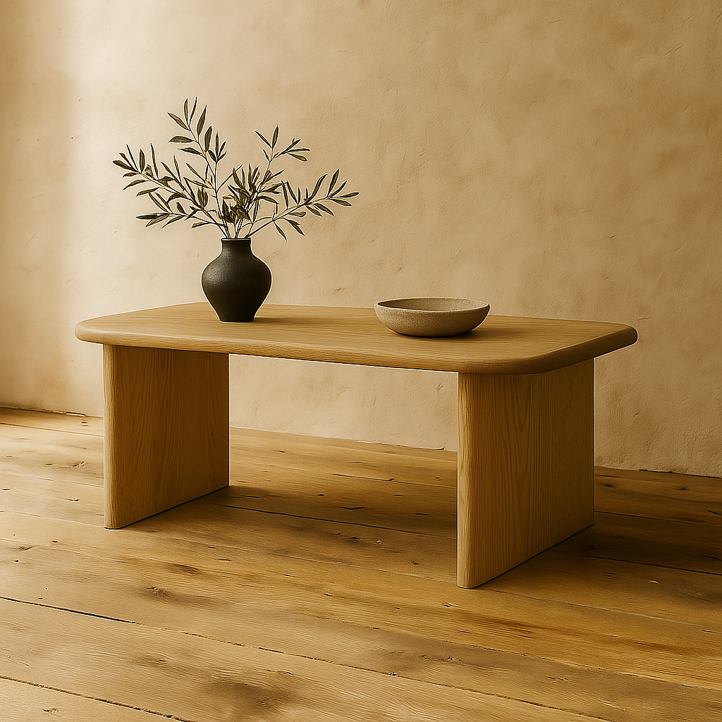 small white oak coffee table