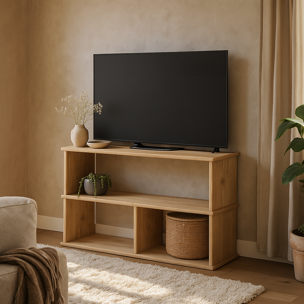 small white oak tv stand