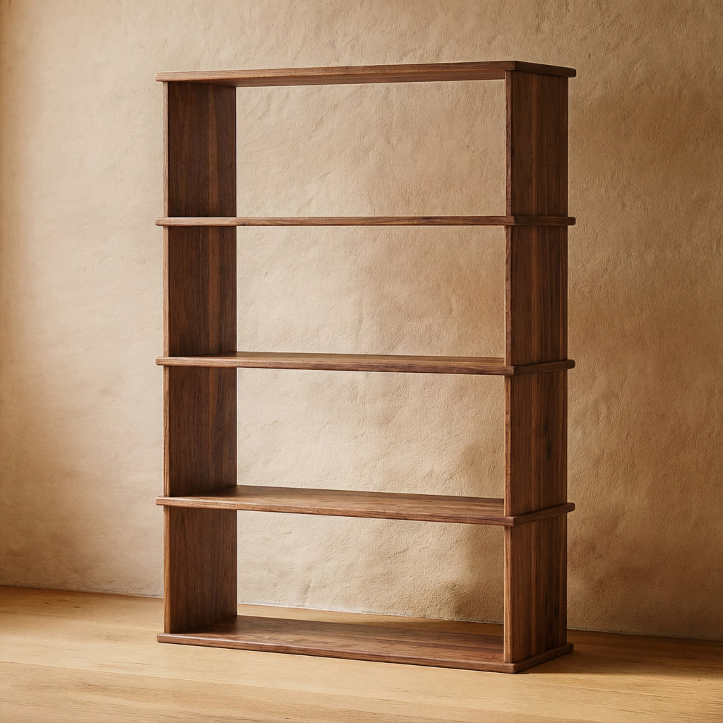 solid walnut 4 shelf bookcase