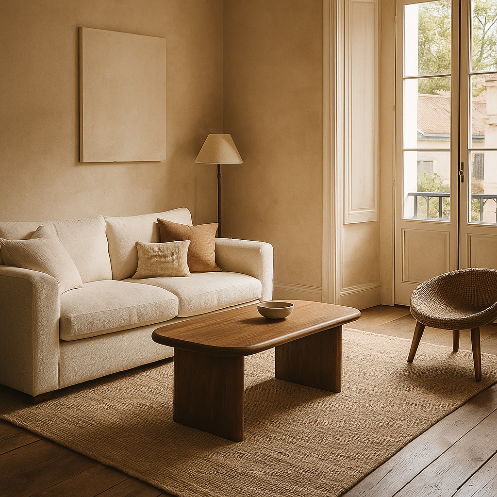 minimalist solid walnut coffee table