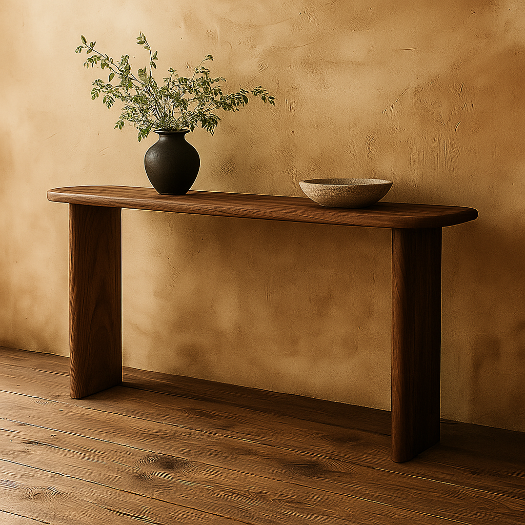 solid walnut console table