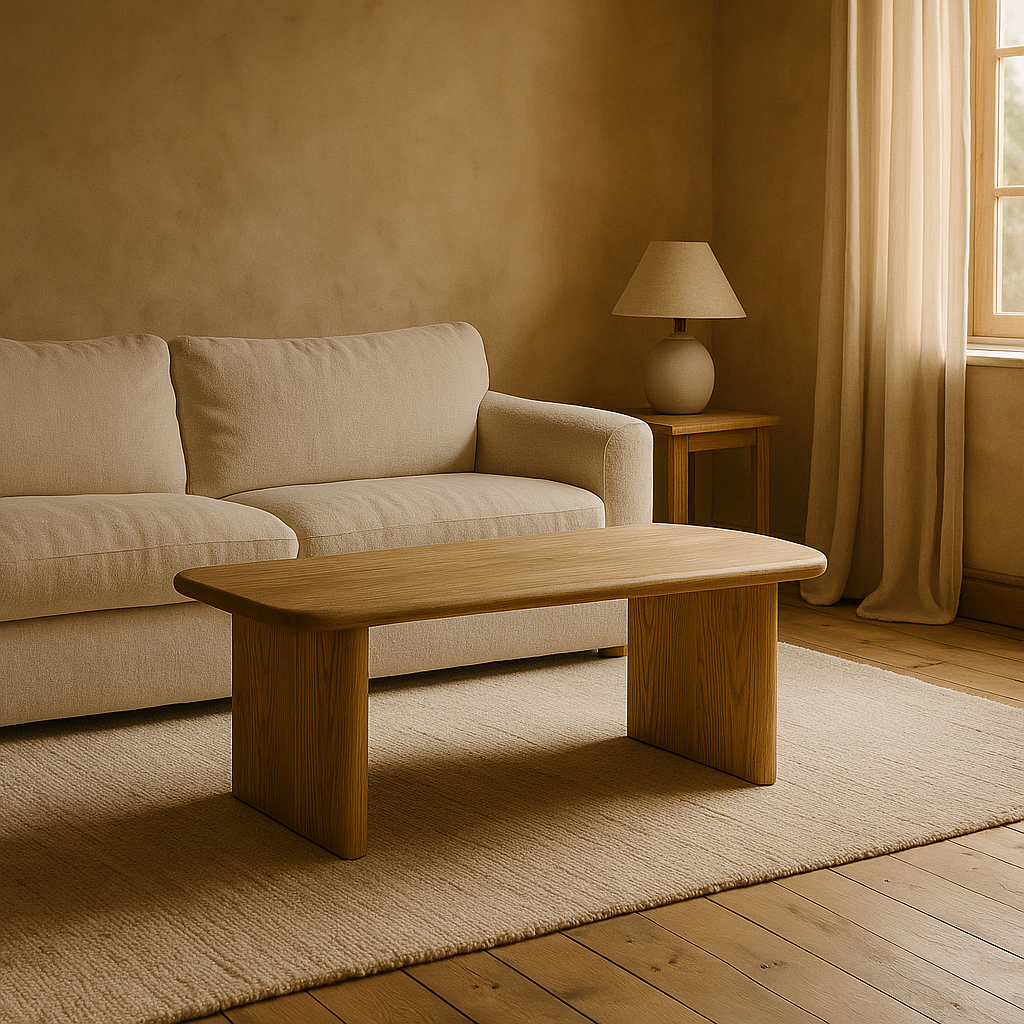 solid white oak coffee table