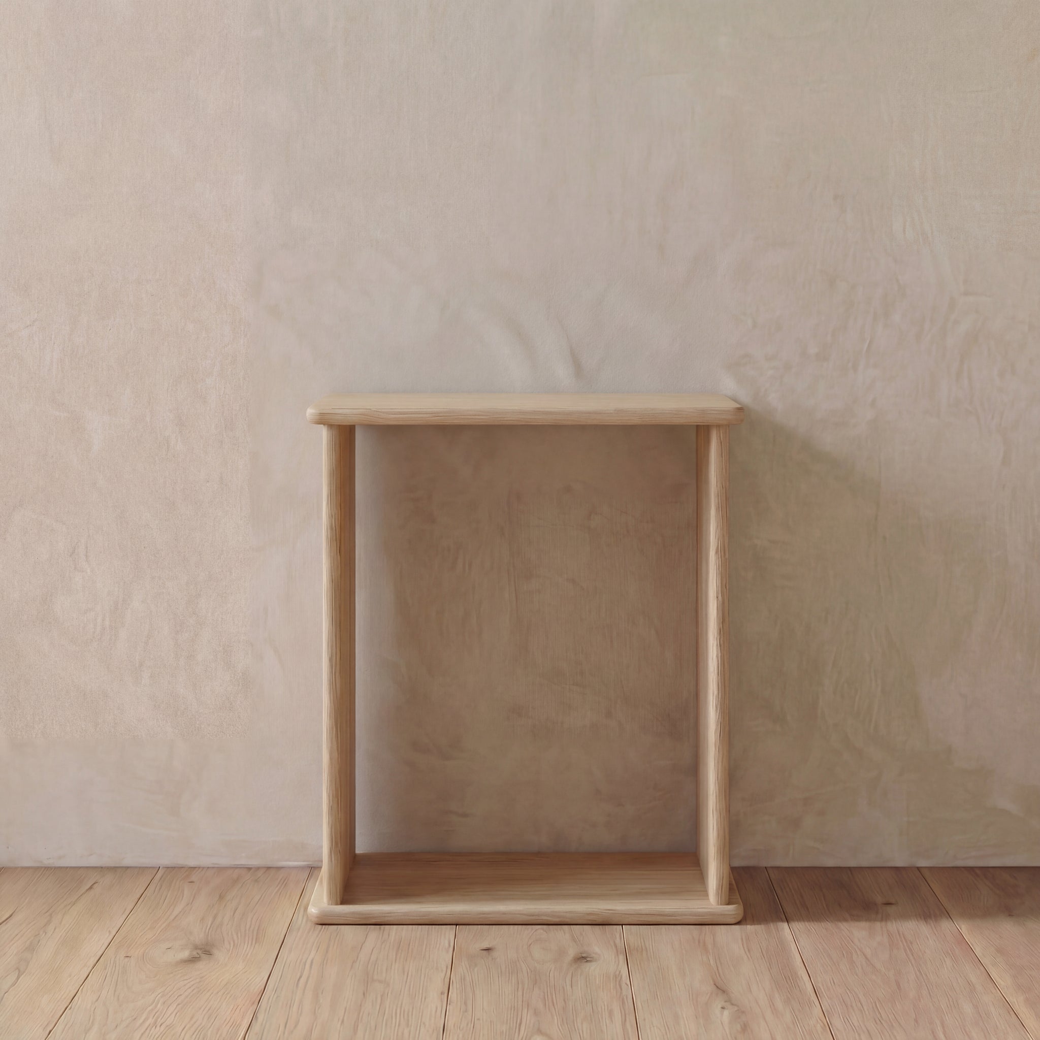 solid white oak side table