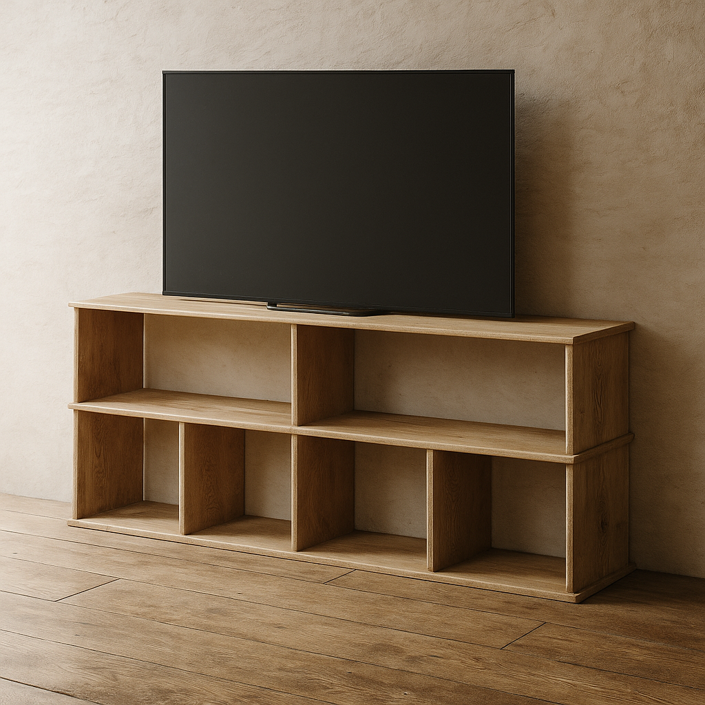 65 inch solid white oak tv stand