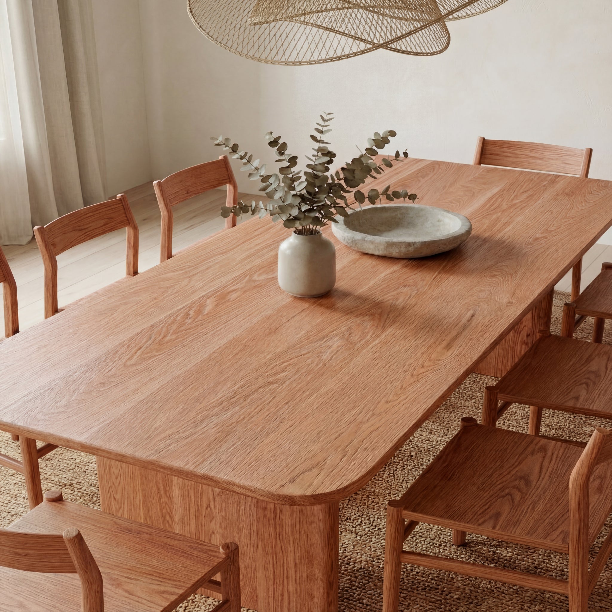 solid wood 8 person dining table