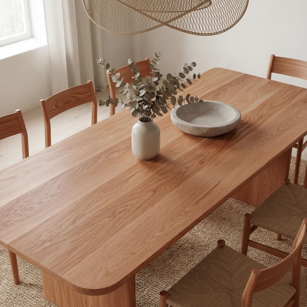 solid wood dining tabletop for 8 people